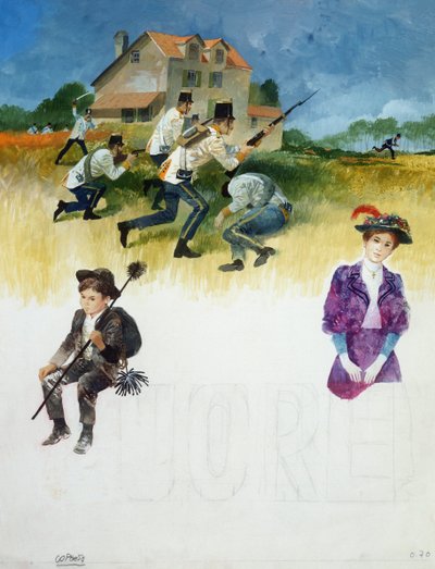 エドモンド・デ・アミシス作「ハートカバー」、素描 作： Edmondo de Amicis