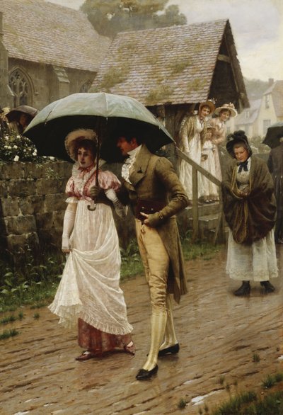 濡れた日曜日の朝、1896 作： Edmund Blair Leighton