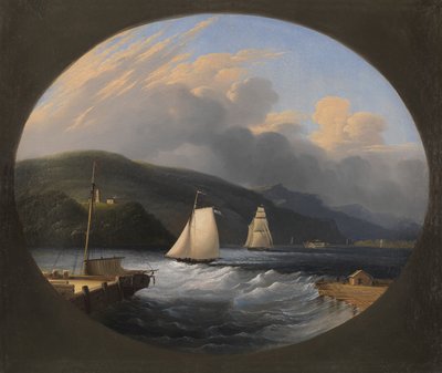 コーンウォールランディング、ハドソン川、1851年 作： Edmund C. Coates