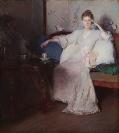 ピンクとグレーのアレンジメント（アフタヌーンティー） 作： Edmund Charles Tarbell