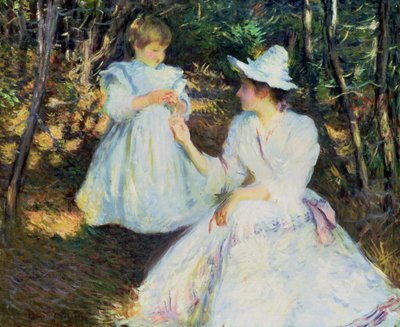 パインウッズの母と子、1893年頃（キャンバスに油彩） 作： Edmund Charles Tarbell