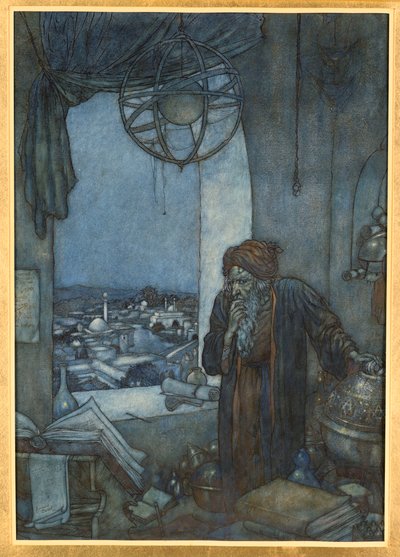 暗闇の塔からのムエジン 作： Edmund Dulac