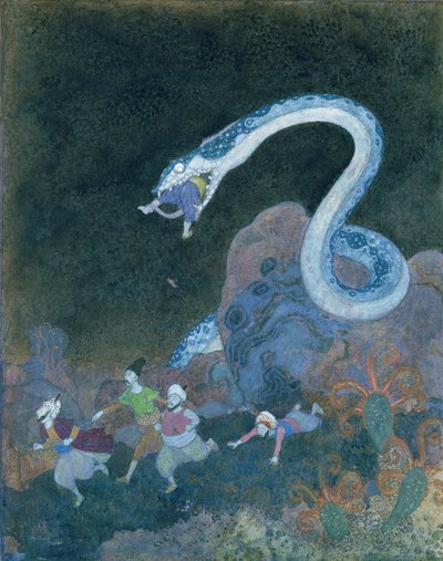 セルビアのおとぎ話：蛇のエピソード（水彩、紙） 作： Edmund Dulac