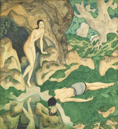 エコーと水仙（水彩・ガッシュ、紙） 作： Edmund Dulac