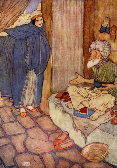 アリババと40人の盗賊たち』の挿絵。 作： Edmund Dulac