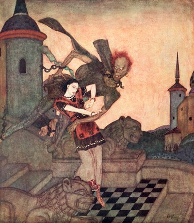 セルビアの童話『バシュチェリクの物語』の挿絵：連合国のおとぎ話』1916年刊より。 作： Edmund Dulac