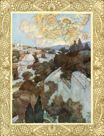 目覚めよ！東の高さの背後にある太陽が、夜から星のセッションを追いかけている。 作： Edmund Dulac