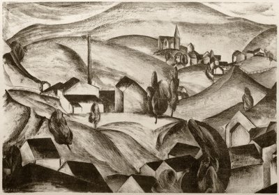 家のある風景 作： Edmund Fabry