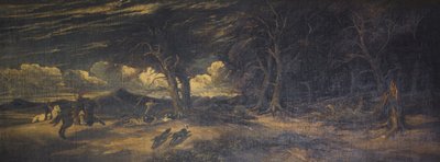 リュキアのザンサスでのイノシシ猟、1845年頃（キャンバスに油彩） 作： Edmund G. Muller