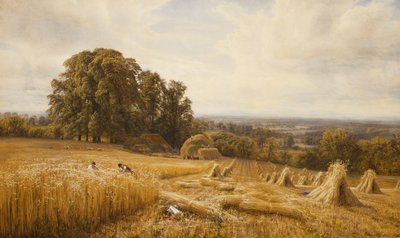 収穫機のある広大な風景、1873 作： Edmund George Warren