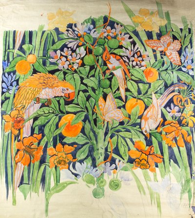 ジャングル チャット c1930 (紙にガッシュ) 作： Edmund Hunter