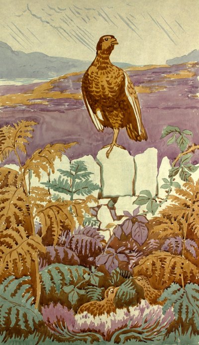 ムーアの展望台、1930年頃（紙にガッシュ） 作： Edmund Hunter
