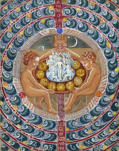 Three Kings: The tree of life、日付なし (紙にグワッシュ) 作： Edmund Hunter