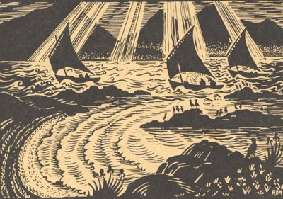 3隻の帆船 作： Edmund Hunter