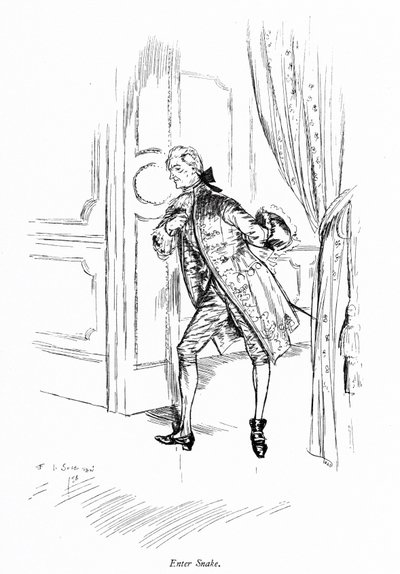 シェリダンの「The School for Scandal」の挿絵（エングレービング 作： Edmund Joseph (after) Sullivan