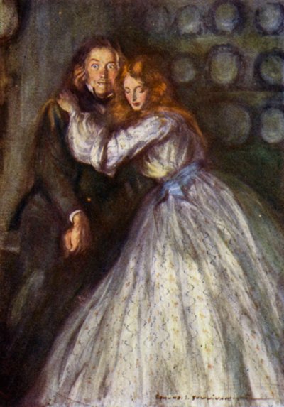 ロバート・ブラウニングポルフィリアの恋人」（カラーリトグラフ 作： Edmund Joseph Sullivan
