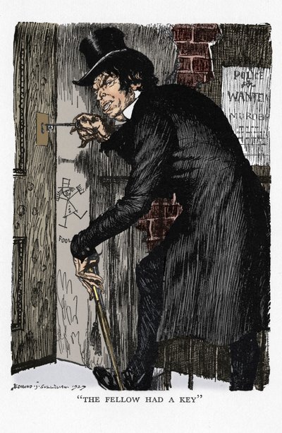 1927年、ロバート・ルイス・スティーブンソンによるジキル博士とハイド氏の奇妙な事件の場面 作： Edmund Joseph Sullivan