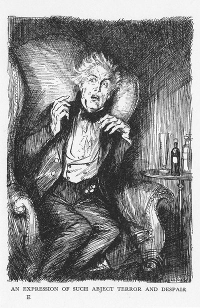 1927年、ロバート・ルイス・スティーブンソンによるジキル博士とハイド氏の奇妙な事件の場面 作： Edmund Joseph Sullivan