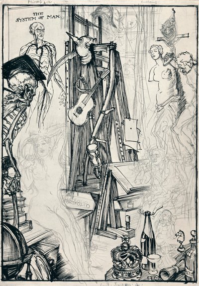 漫画家-ステージIV、c1920 作： Edmund Joseph Sullivan