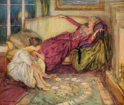 カードの落下、c1889-1924、1924 作： Edmund Joseph Sullivan