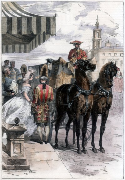 「ロンドンの季節」に出かける女性、1856年。 作： Edmund Morin