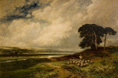 羊のいる風景、1899年 作： Edmund Morison Wimperis