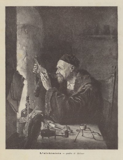 錬金術師、ヘルマーの絵 作： Edmund Ritter von Hellmer