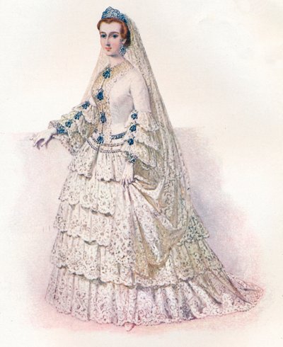 1853年、1902年、ブライダルドレスを着たユージニー皇后 作： Edmund Thomas Parris
