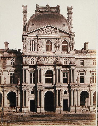 ルーヴル美術館のリシュリュー邸（モノクロ写真） 作： Edouard Denis Baldus