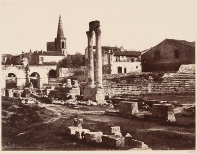 アルルのローマ劇場,c.1855年（写真） 作： Edouard-Denis Baldus
