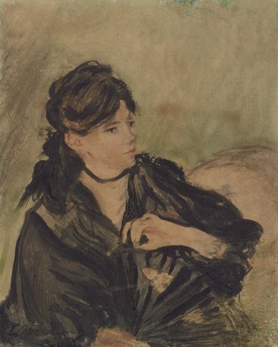 Berthe Morisot tuulettimen kanssa 作： Edouard (after) Manet