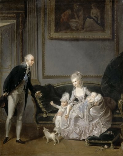 ルイフィリップの家族ジョセフドルレアン1747〜1793年、パレロイヤルで1776 作： Edouard Cibot