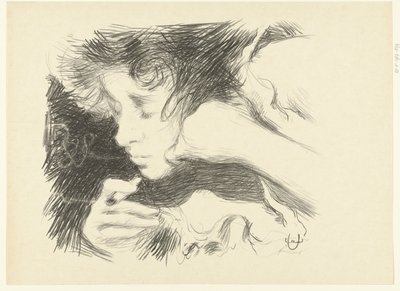 タバコと目を閉じた喫煙女性の頭 親密 親密 レプルーヴ（シリーズタイトル） 作： Edouard Crébassa
