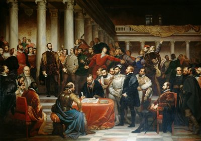 1849年4月5日に貴族の妥協。 作： Edouard De Bièfve