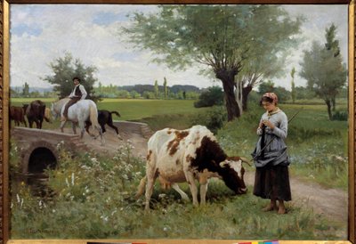 La coache bien gardee 絵画 Edouard Debat Ponsan (1847-1913) 1890 Sun.0.82x1.28 m ポー、ボザール美術館（Musee des Beaux Arts 作： Edouard Debat Ponsan