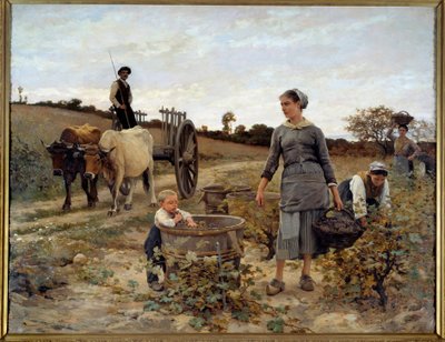 ラングドックのブドウ畑の隅っこ エドゥアール・ドバ・ポンサン（1847-1913）の絵 1886年 日。2,02x2,6 m ナント、ミュゼ・デ・ボザール 作： Edouard Debat Ponsan