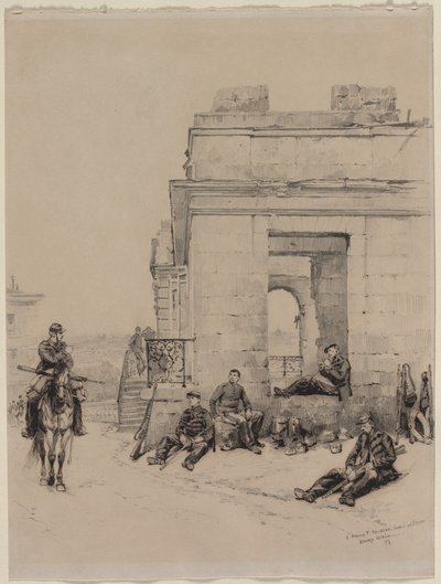 安静時の兵士、1878年。 作： Jean Baptiste Edouard Detaille