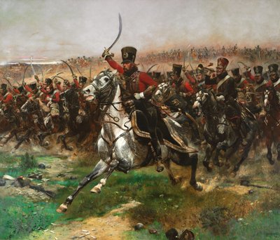 1807年6月14日、1891年6月14日のフリードランドの戦いでの第4回皇帝のVive LEmpereur Charge 作： Jean Baptiste Edouard Detaille