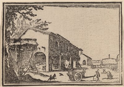 農場の中庭 作： Edouard Eckman after Jacques Callot