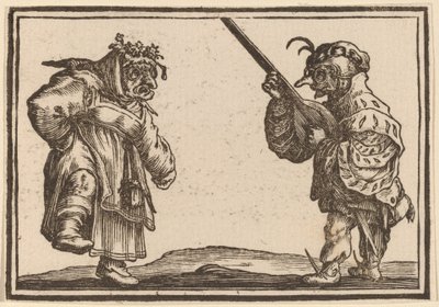リュートを持つダンサー 作： Edouard Eckman after Jacques Callot