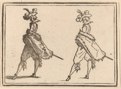 横から見た紳士 作： Edouard Eckman after Jacques Callot