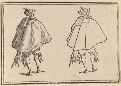 後ろから見た大きなマントの紳士 作： Edouard Eckman after Jacques Callot