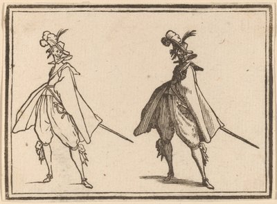 大きなマントを着た紳士、正面図 作： Edouard Eckman after Jacques Callot