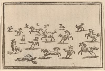 走る馬 作： Edouard Eckman after Jacques Callot
