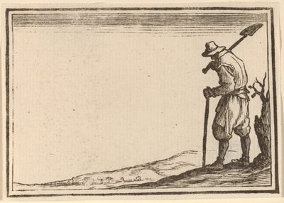 シャベルを肩に乗せた百姓 作： Edouard Eckman after Jacques Callot