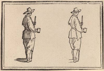カップを持つ農民 作： Edouard Eckman after Jacques Callot