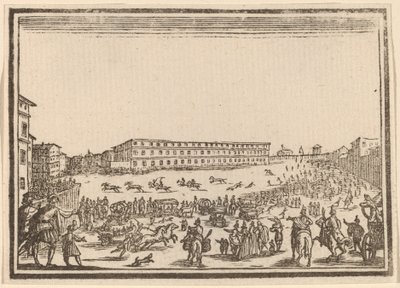 ポルタ アル プラト近くの広場 作： Edouard Eckman after Jacques Callot