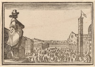 ドゥオモ広場、フィレンツェ 作： Edouard Eckman after Jacques Callot