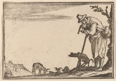 フルートを演奏する羊飼い 作： Edouard Eckman after Jacques Callot