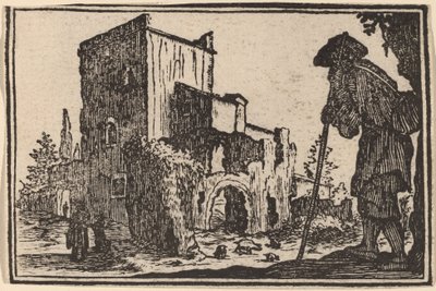 羊飼いと遺跡 作： Edouard Eckman after Jacques Callot